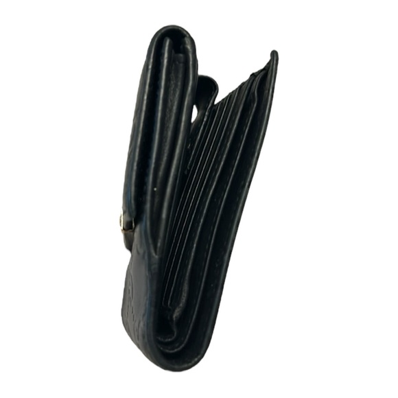 Gucci Guccissima Metal Bar French Flap Black Leather Wallet in VGUC - Picture 12 of 16